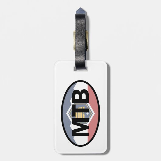 ユタ州旗マウンテンサイクリング楕円 ラゲッジタグ (裏面縦)