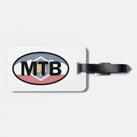 ユタ州旗マウンテンサイクリング楕円 ラゲッジタグ (裏面横)