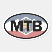 ユタ州旗マウンテンサイクリング楕円 楕円形シール (正面)