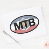 ユタ州旗マウンテンサイクリング楕円 楕円形シール (封筒)