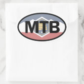 ユタ州旗マウンテンサイクリング楕円 楕円形シール (バッグ)