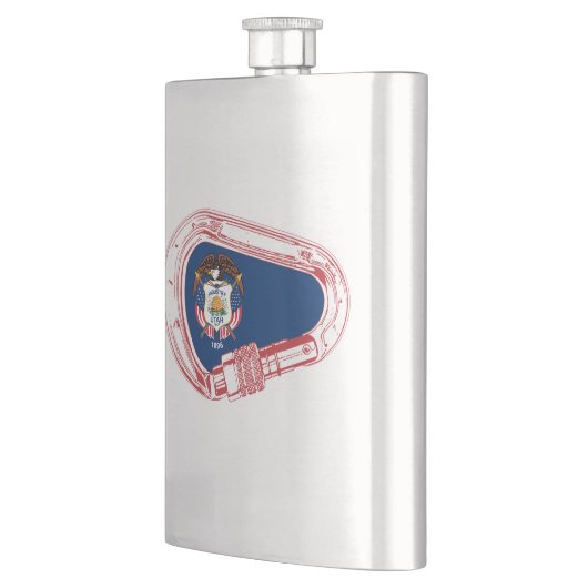 ユタ州旗登山カラビナー フラスク (左)