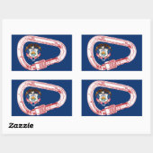 ユタ州旗登山カラビナー 長方形シール (シート)