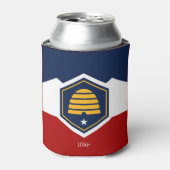 ユタ州旗（ビーハイブ州旗） 缶クーラー (缶正面)
