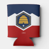 ユタ州旗（ビーハイブ州旗） 缶クーラー (裏面)