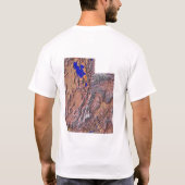 ユタ州旗+地図Tシャツ Tシャツ (裏面)