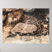 ユタ州9 Mile Canyon, Bison Pictograph ポスター (正面)
