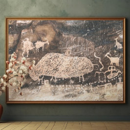 ユタ州9 Mile Canyon, Bison Pictograph ポスター