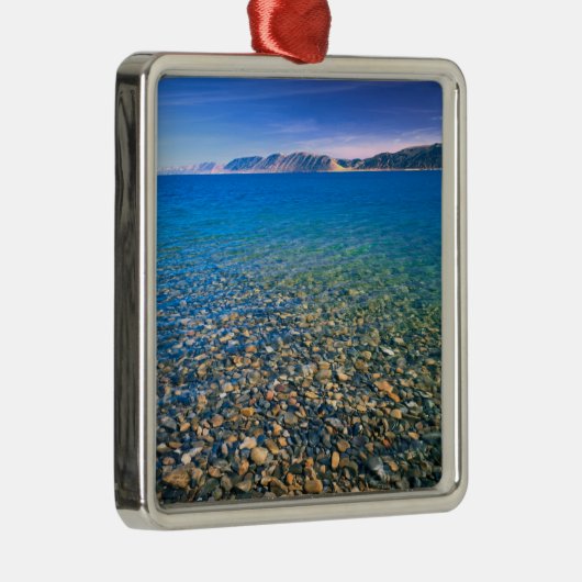 ユタ州.アメリカ。熊澄ん湖の水が現れる メタルオーナメント (右)