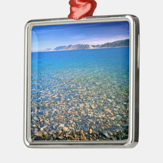 ユタ州.アメリカ。熊澄ん湖の水が現れる メタルオーナメント (左)