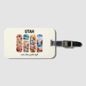 ユタ州 – アーチ、湖、ゴールデンライト ラゲッジタグ (正面横)