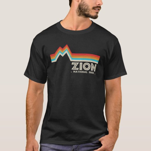 ユタ州 ザイオン国立公園 レトロ ヴィンテージ Tシャツ (正面)