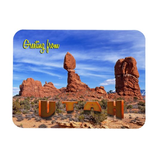 ユタ州，バランスの取れた岩 マグネット (横)