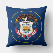 ユタ州：ビーハイブ州米国国旗、業界 クッション (裏面)