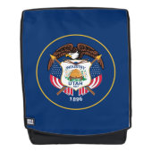 ユタ州：ビーハイブ州米国国旗、業界 バックパック (正面)