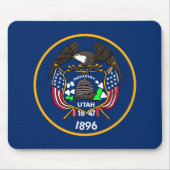 ユタ州:ビーハイブ州米国国旗、業界 マウスパッド (正面)