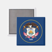 ユタ州：ビーハイブ州米国国旗、業界 マグネット (正面/裏面)