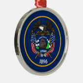 ユタ州：ビーハイブ州米国国旗、業界 メタルオーナメント (右)