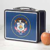 ユタ州：ビーハイブ州米国国旗、業界 メタルランチボックス (インサイチュ)