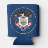 ユタ州:ビーハイブ州米国国旗、業界 缶クーラー (裏面)