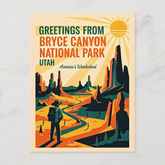 ユタ州 - ブライスキャニオン国立公園 レトロ 1930年代 ポストカード (正面)