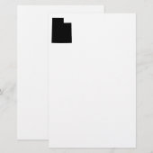 ユタ州 ブラック＆ホワイト 便箋 (正面/裏面)