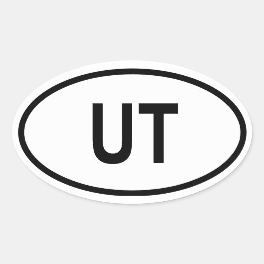 ユタ州「UT」 楕円形シール (正面)