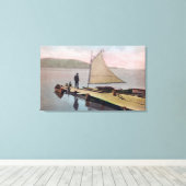 ユタ州LakeProvoでドッキングされた帆船の表示 キャンバスプリント (インサイチュ (ウッドフロア))