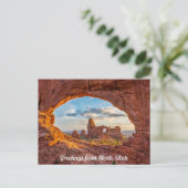 ユタ州Moabからの挨拶 ポストカード (スタンド正面)