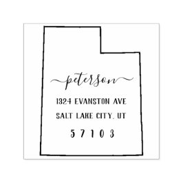 ユタ差出人住所スタンプ自己インク セルフインキングスタンプ