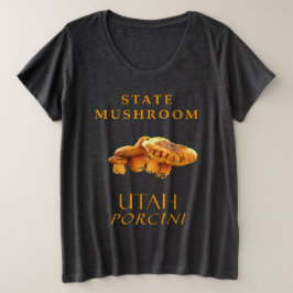 ユタ準州のキノコ ポルチーニ プラスサイズTシャツ
