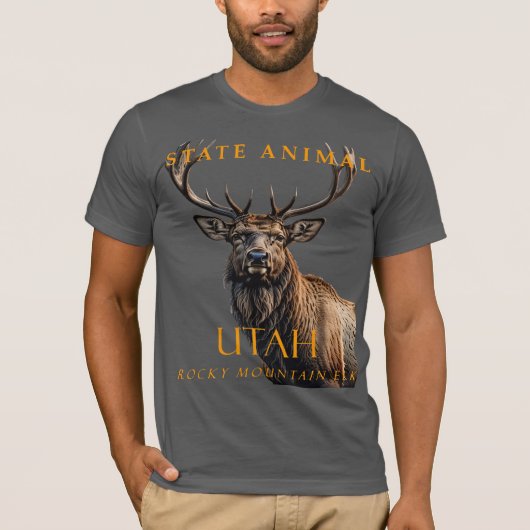 ユタ準州の動物、驚くべきマウンテンエルク Tシャツ (正面)