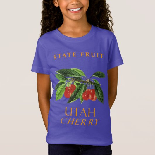 ユタ準州の果物 さくらんぼ Tシャツ (正面)