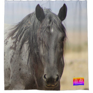 ユタ漢字の自由のシャワーカーテンの野生馬 シャワーカーテン