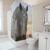 ユタ漢字自由シャワーカーテンの野馬 シャワーカーテン (インサイチュ)
