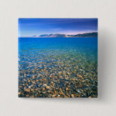 ユタ米国熊澄ん湖の水が明るい 缶バッジ (正面)