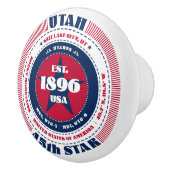 ユタ米州赤白青タイポグラフィ セラミックノブ (右)