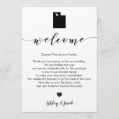 ユタ結婚のウェルカムレターと旅程表 プログラム (正面)