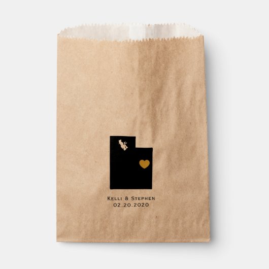 ユタ結婚式の引き出物トリートサックス、抱き枕 フェイバーバッグ (正面)