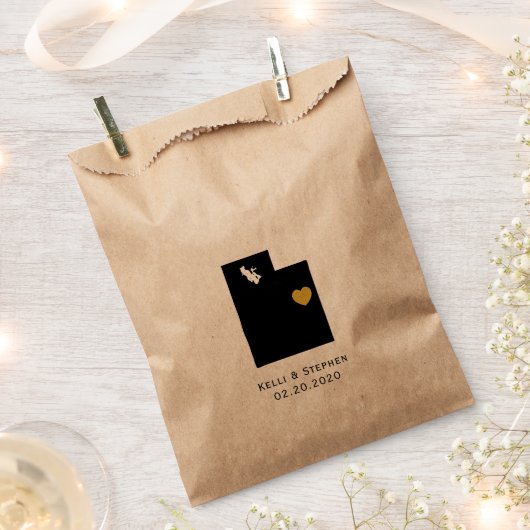 ユタ結婚式の引き出物トリートサックス、抱き枕 フェイバーバッグ (クリップ留めされた状態)