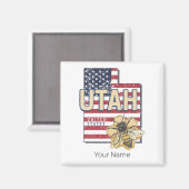 ユタ統一されたビー州レトロマップヴィンテージUSA マグネット (正面/裏面)