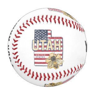 ユタ統一されたビー州レトロマップヴィンテージUSA 野球ボール