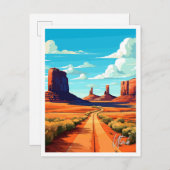 ユタ統一された州アートヴィンテージトラベルイラストレーション ポストカード (正面/裏面)