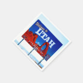 ユタ署名へようこそ スタンダードカクテルナプキン (角)