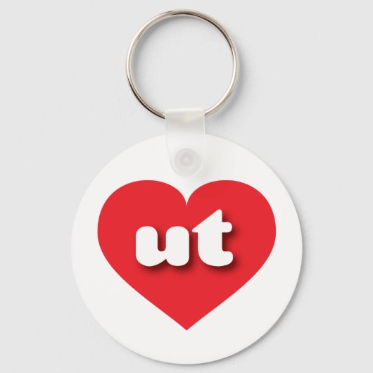 ユタ赤いハート – 私は愛している キーホルダー (正面)