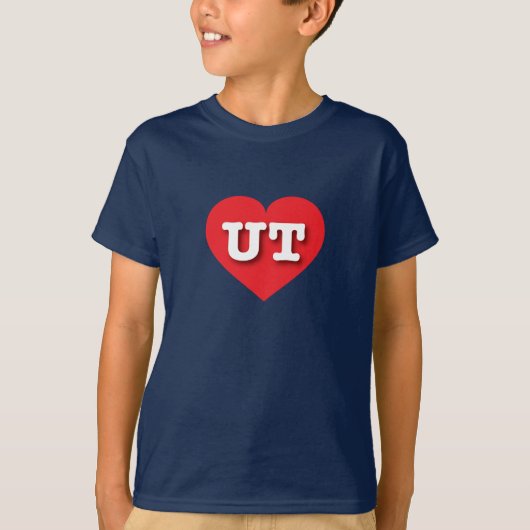 ユタ赤いハート- I love UT Tシャツ (正面)