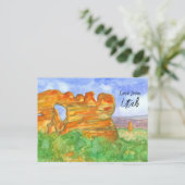 ユタ赤岩南西部の砂漠の山々からの愛 ポストカード (スタンド正面)