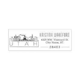 ユタ |カスタム住所のインク入力スタンプ セルフインキングスタンプ
