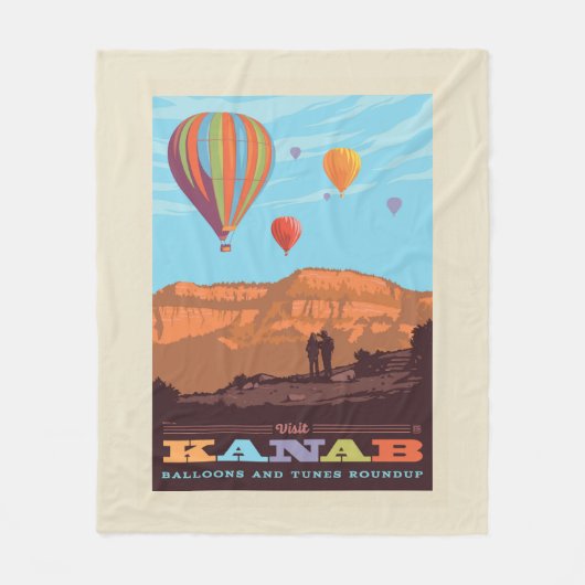 ユタ・カナブ | 風船と曲の丸め フリースブランケット (正面)