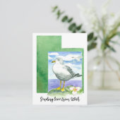 ユタ・カモメ・セゴユリの水から愛を送る ポストカード (スタンド正面)